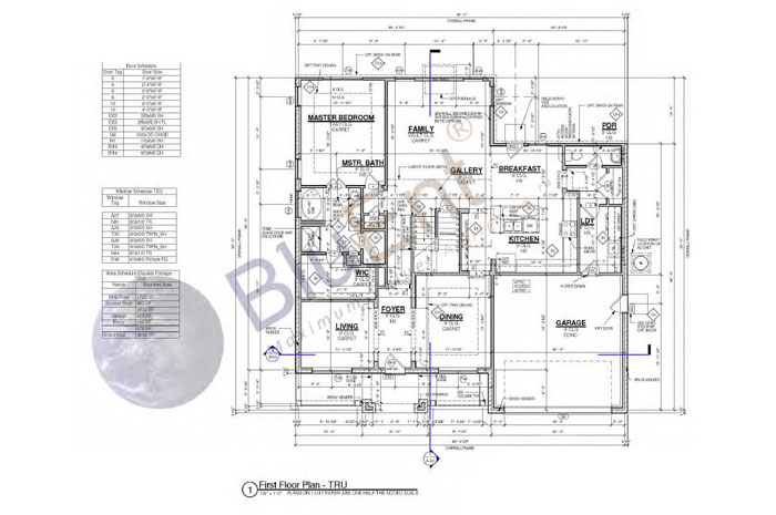 Architectural construction drawing