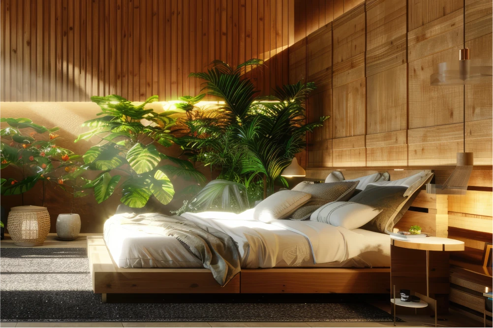 Bedrooms designed with Biophilic Elements and Nature at the Core