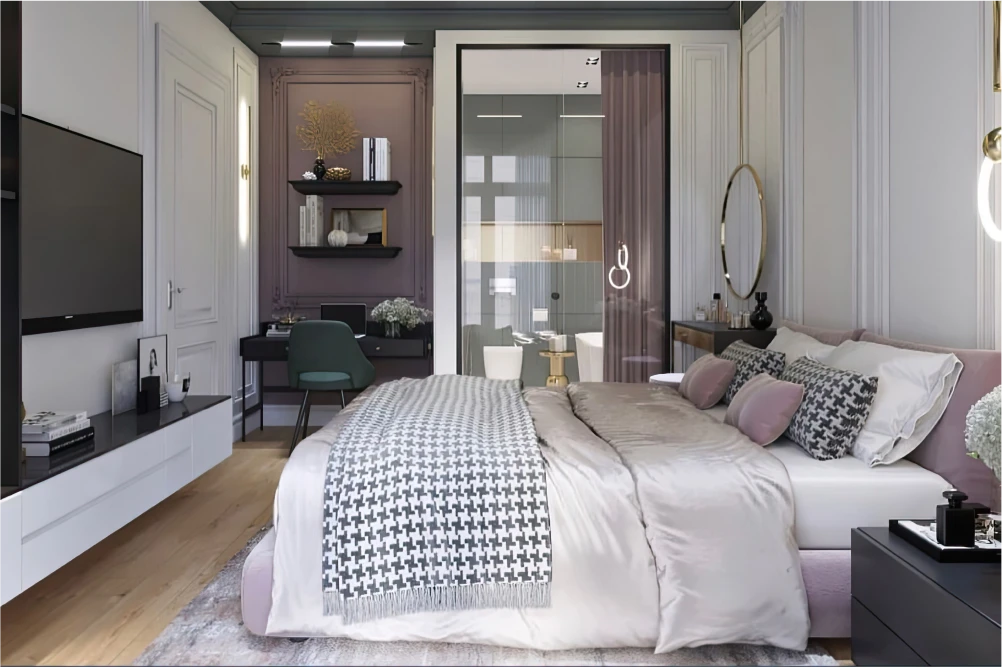 Blend of Shaker and Modern Style Bedroom design idea